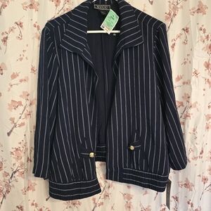 NYC Women's Navy Pinstripe Blazer